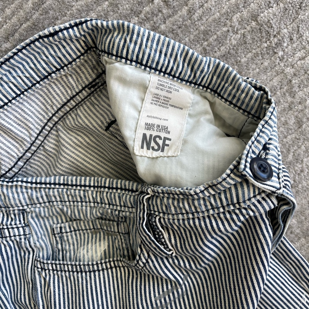 NSF distress, blue and white stripes , lightweight jeans - Picture 5 of 11